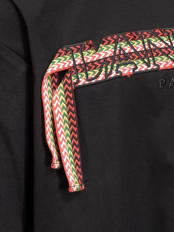 Tape Logo Embroidery Cotton T-Shirt