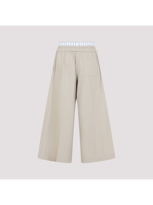 Layered Detail Cotton Crop Pants