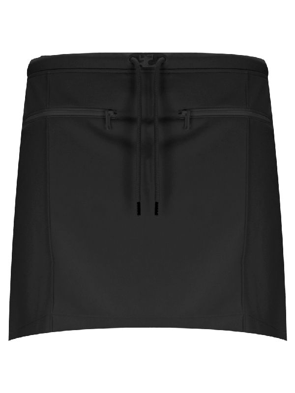 Zipper Pocket Drawstring Skirt