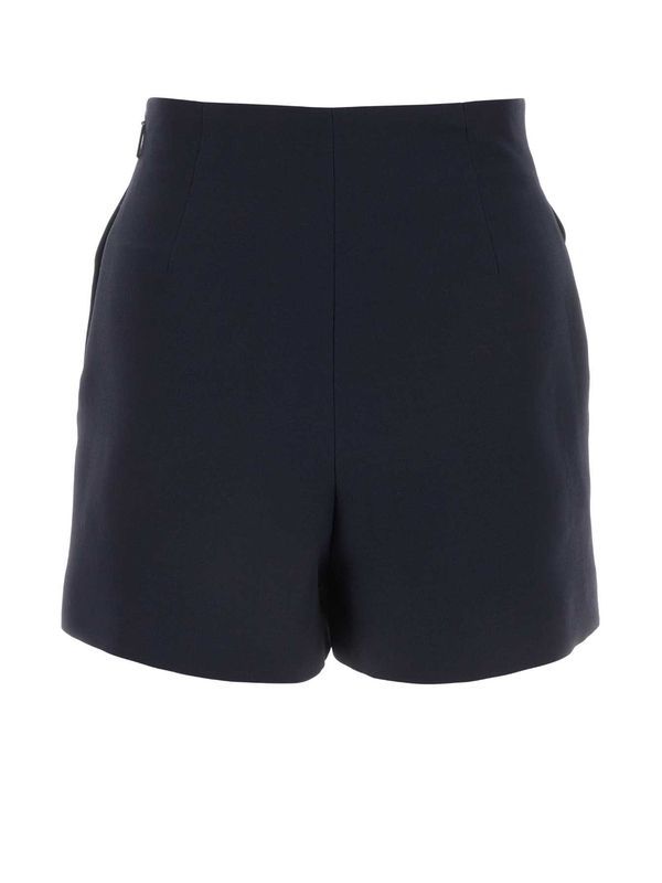 V Logo Detail Wool Silk Shorts