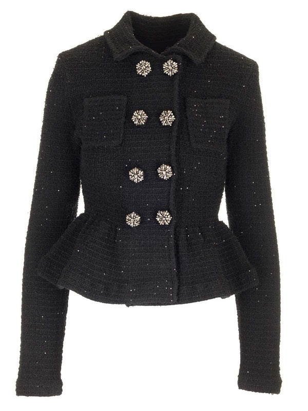 Textured Knit Peplum Jacket