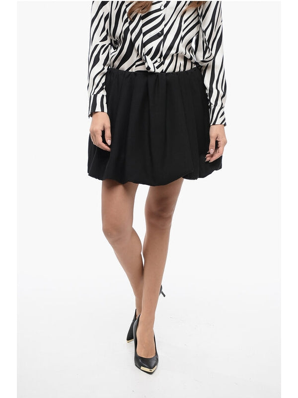 ブラックウールシルクミニスカート