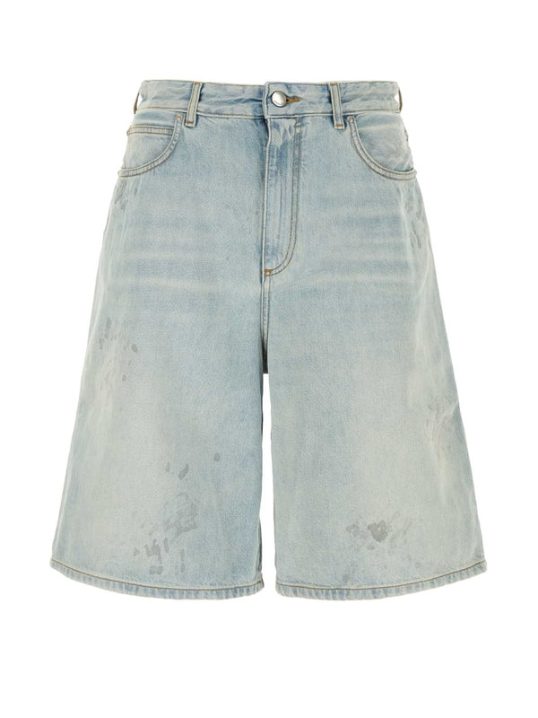 Washed Denim Bermuda Shorts