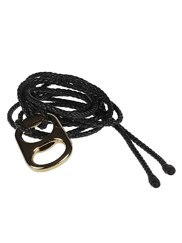 Braided Leather Thin Belt