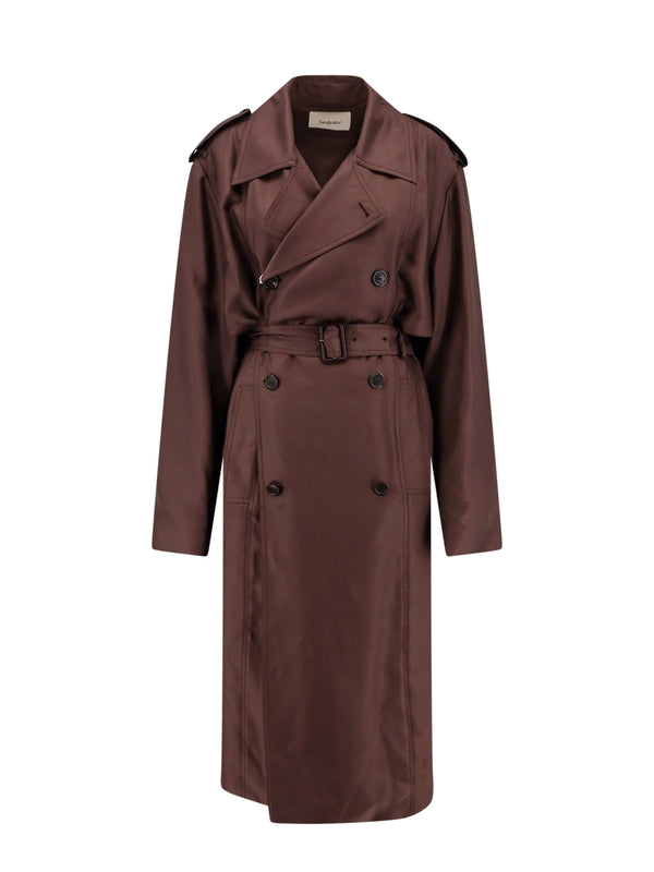 Silk Double Trench Coat