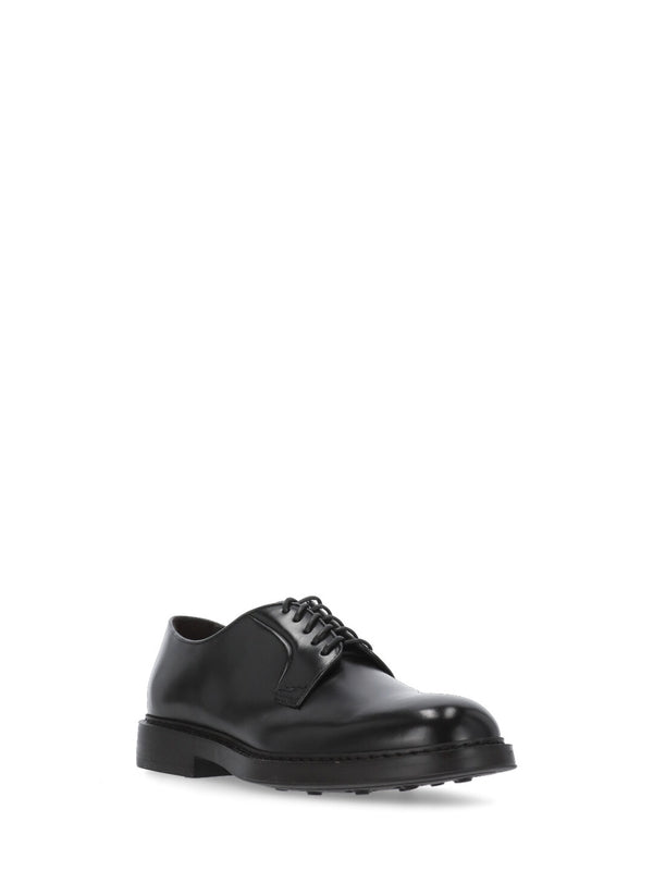 Black Leather Lace-up Shoes