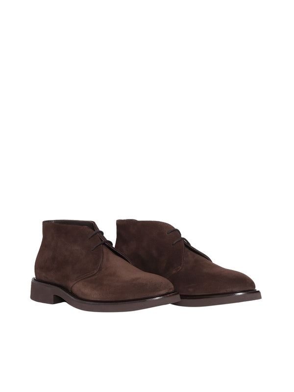 Brown Calfskin Ankle Boots