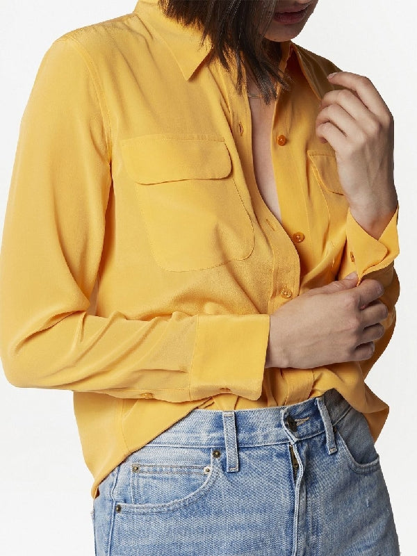 Flap Pocket
  Silk Slim Shirt