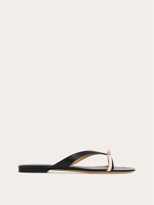 Mini Bow Leather Flip Flop