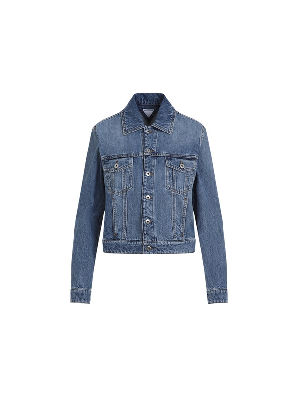 Back Logo Patch Denim Trucker Jacket