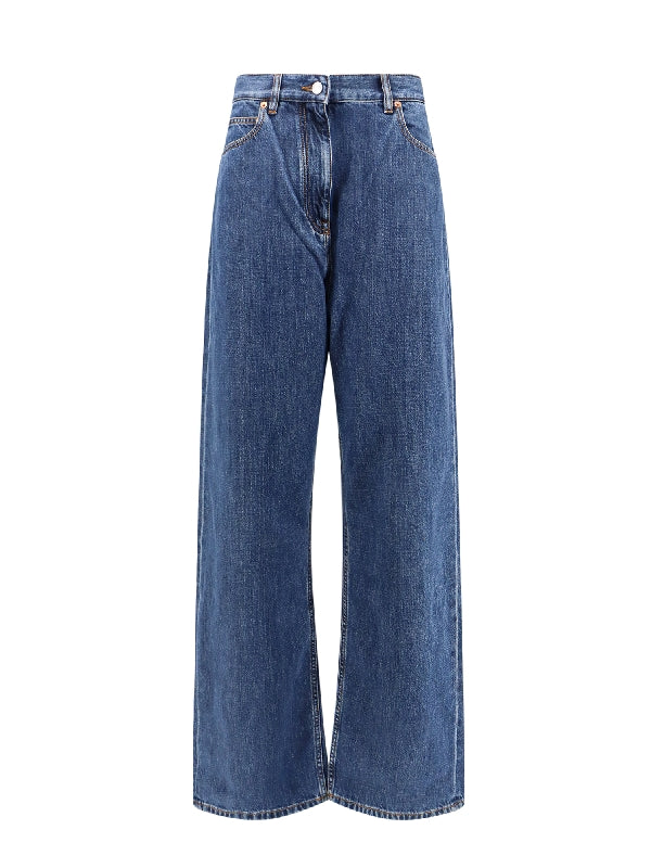 VALENTINO - Back Logo Patch Denim Pants - Jente
