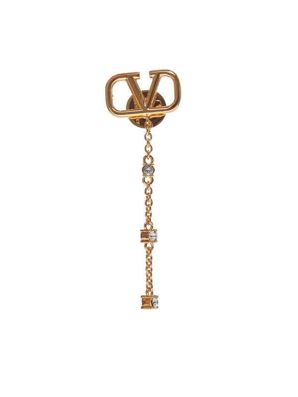 V Logo Gold Earrings