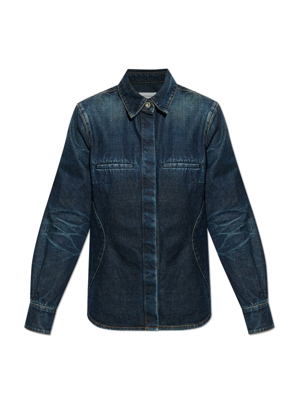 Back Logo Patch Denim Shirt