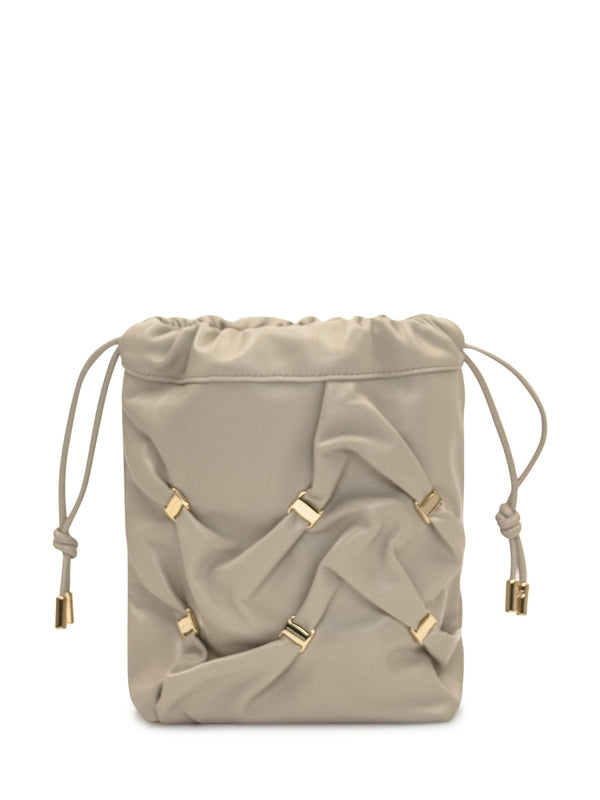 Vara Bow Detail Leather Mini Bucket Bag