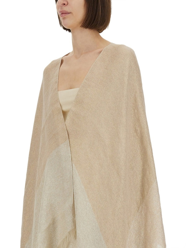 Two-Tone Linen Blend Cape