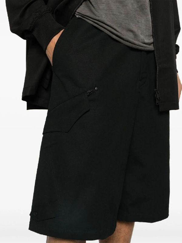 Banded Drawstring Cotton Bermuda Shorts