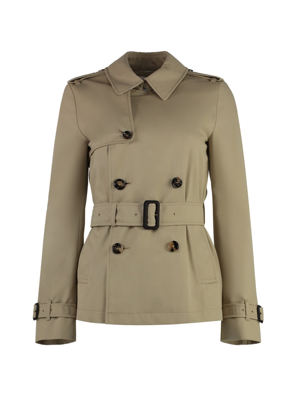 Belt Cotton Blend Double Trench Coat