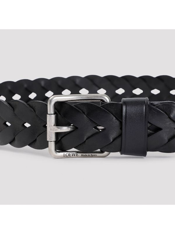 Logo Buckle Leather Belt