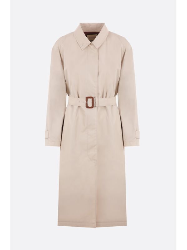 Back Horsebit Cotton Blend Trench Coat