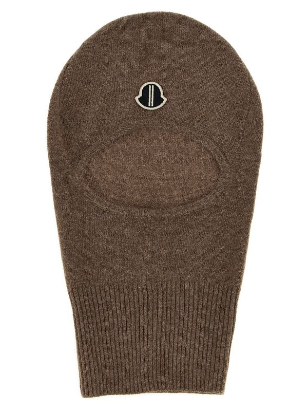 Moncler Logo Patch Wool Cashmere Balaclava