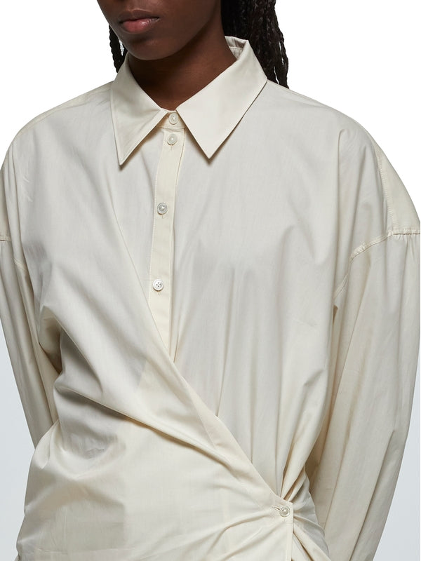 Beige Asymmetric Cotton Shirt