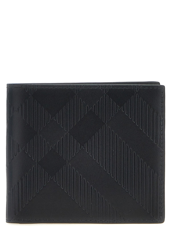 Check Pattern Leather Wallet