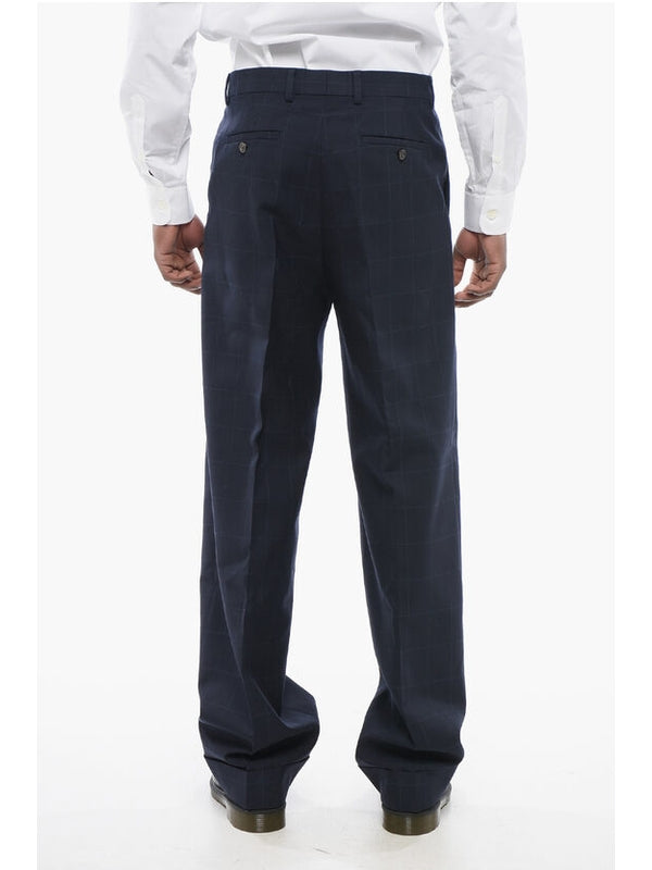 4-Pocketed Jacquard Wool Pants with Ton sur Ton Monogram Mot Trousers