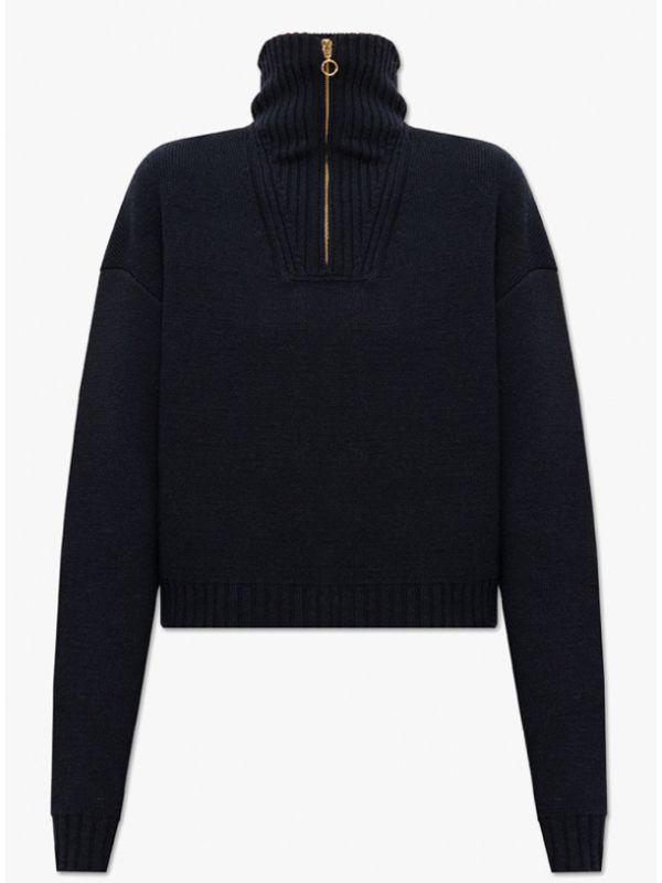 Kira Half Zip-up Ribbed Cashmere Knit