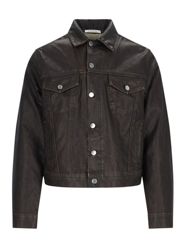 Faux Leather Trucker Jacket