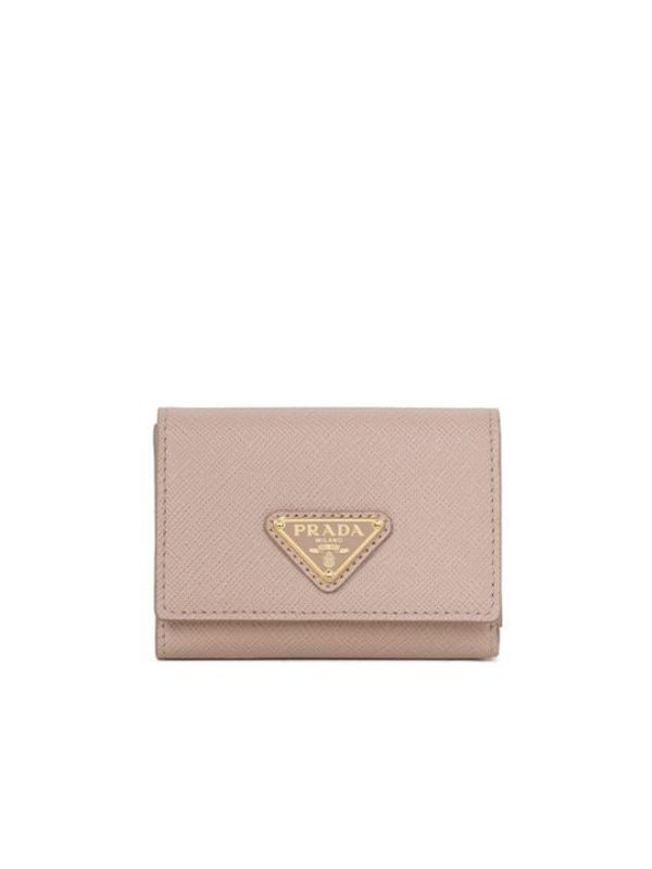 Triangle Logo Saffiano Leather Wallet