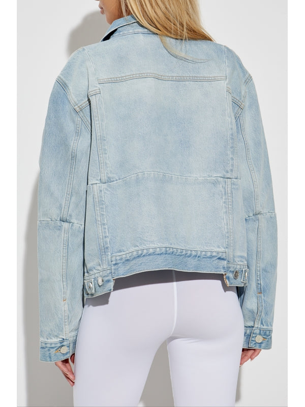 Asymmetric
  Detail Denim Jacket