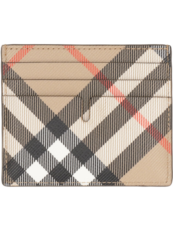 BURBERRY - Check Pattern Card Wallet - Jente