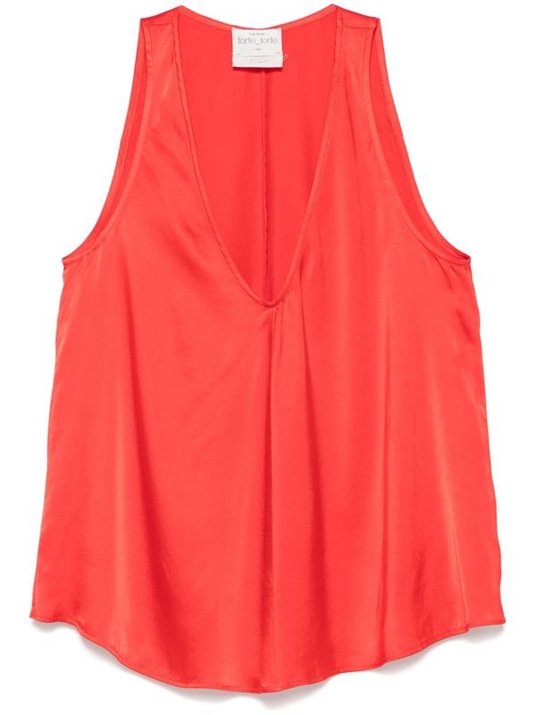 V-Neck Silk
  Sleeveless Top