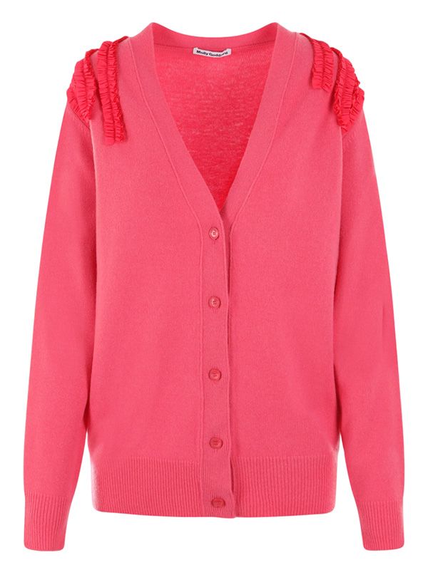 Wool Blend Frill Detail Cardigan