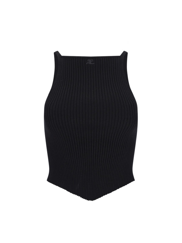 Logo Rib Sleeveless Top