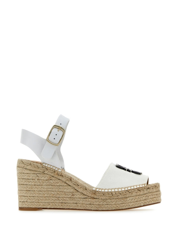 Loewe White Wedge Sandals