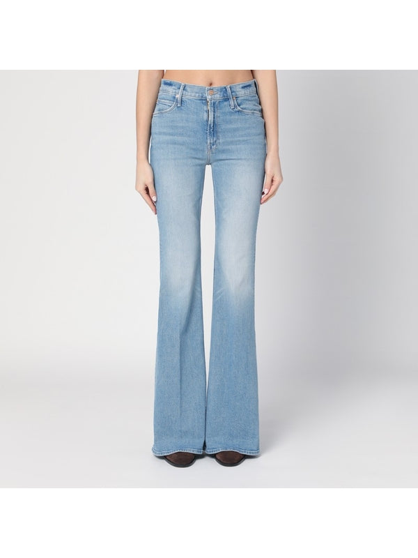 Flared Washed Denim Pants