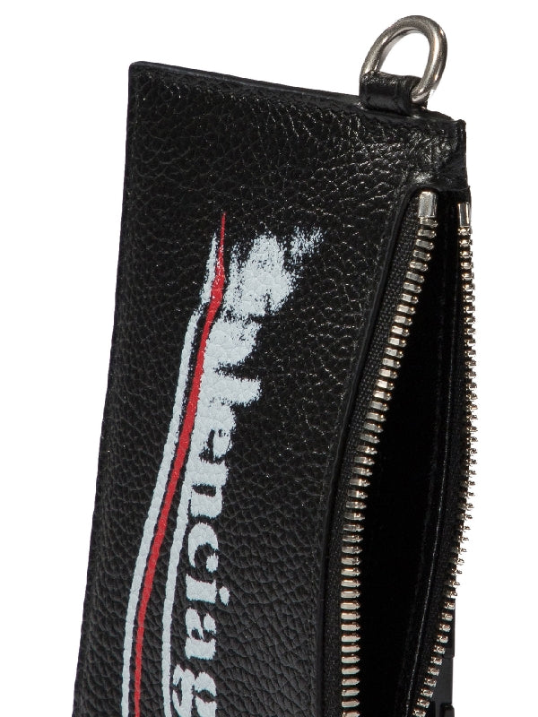 Cash Zipper Leather Cardholder