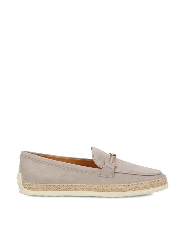 Double T Ring Suede Loafers