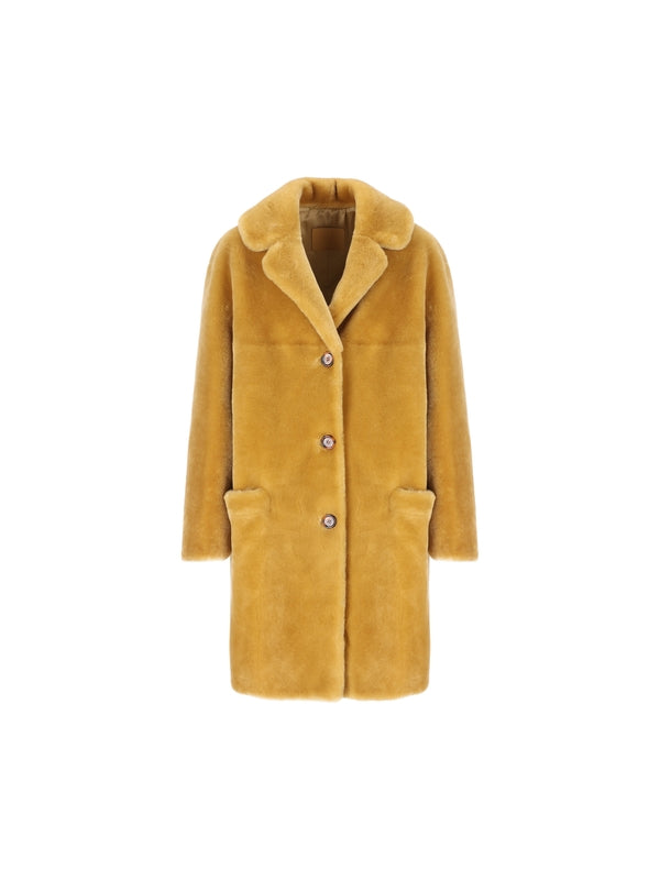 Single Breasted Shearling Coat