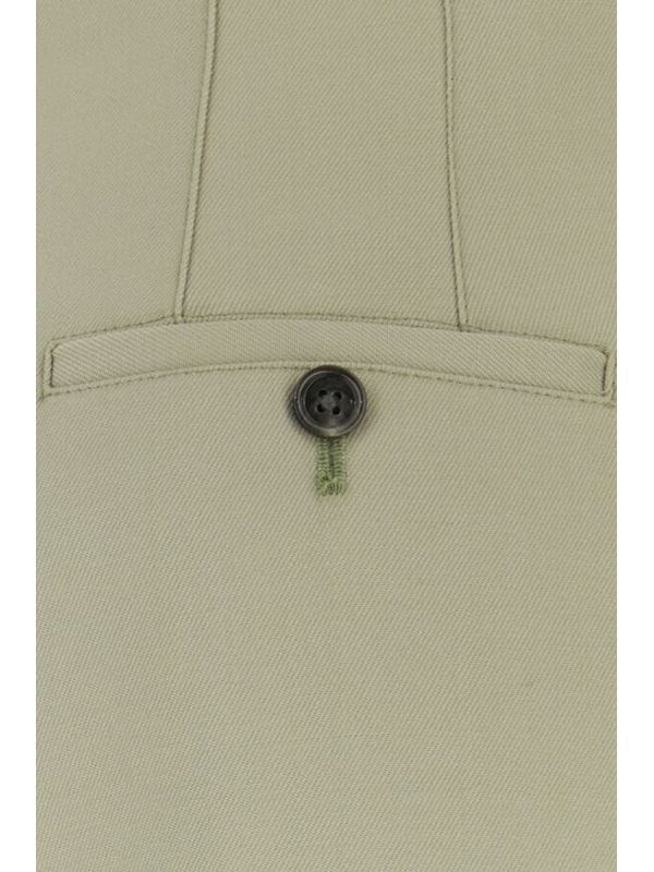 Beige Pinton Wool Pants