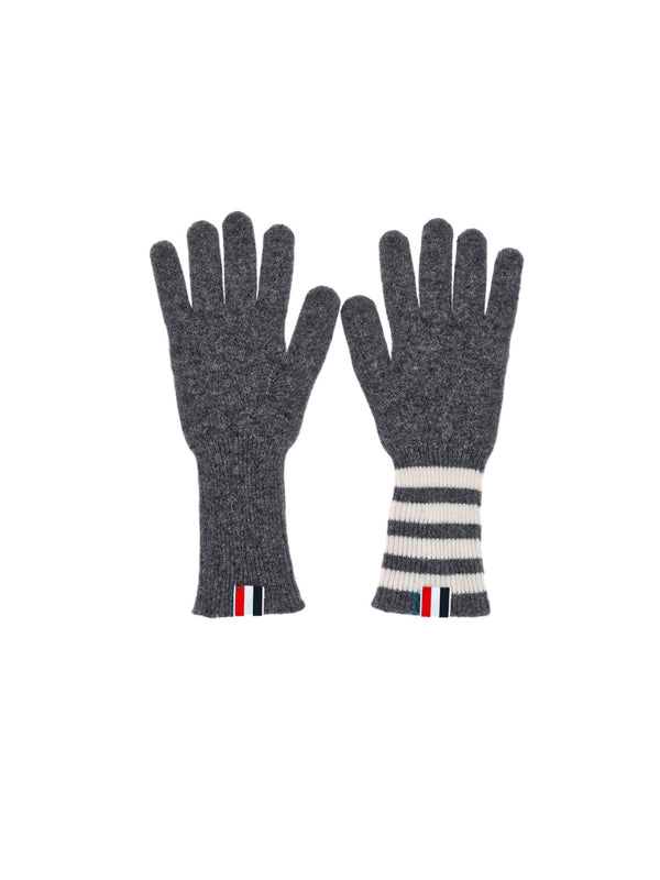 Thom Browne Grey Wool Gloves
