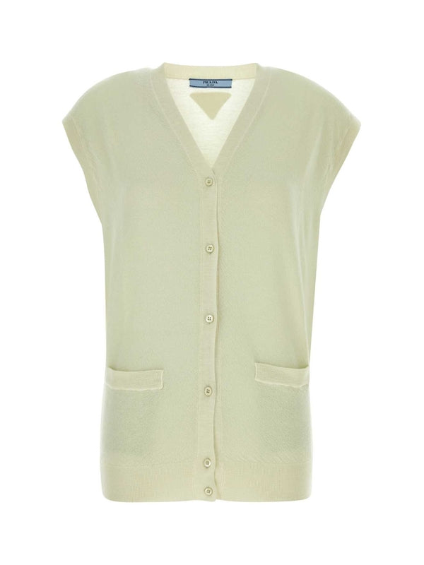 Button Cashmere Knit Vest