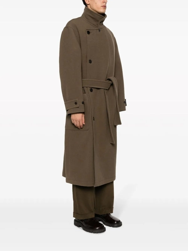 Brown Wool Wrap Coat