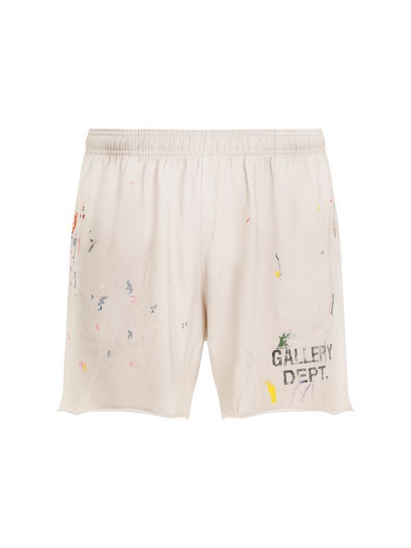 Logo Painting Detail Banded Cotton Shorts