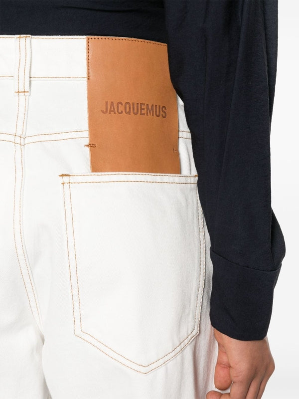 Back Logo Patch Stitch Denim Pants