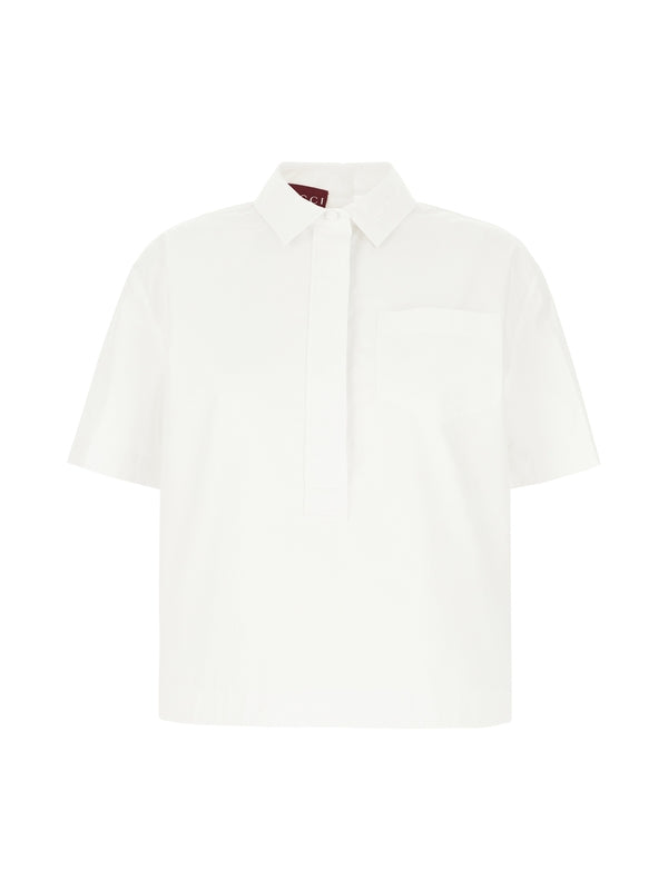 Collar Logo One Pocket Cotton
  Shirt