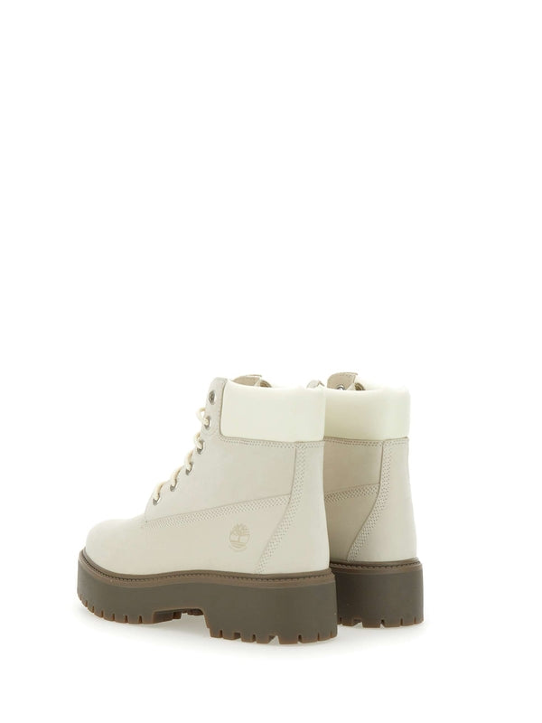 Timberland White Lace-Up Boots