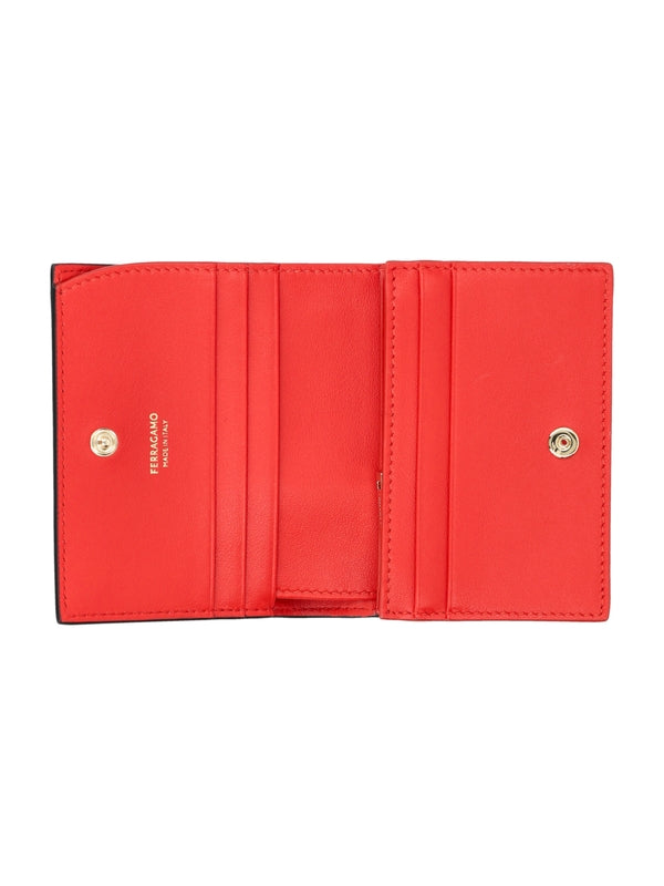 FERRAGAMO - Double Gancini Leather Wallet - Jente