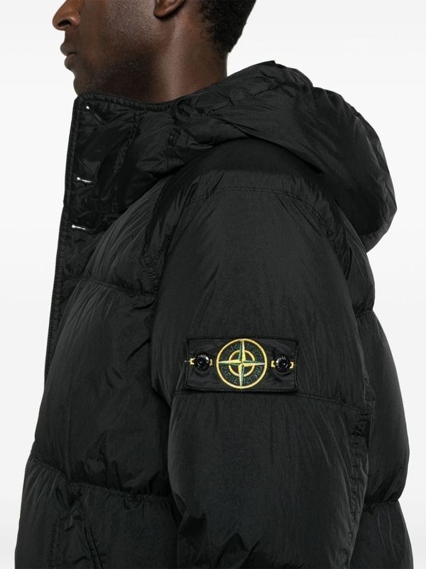 Wappen Patch Nylon Puffer Jacket